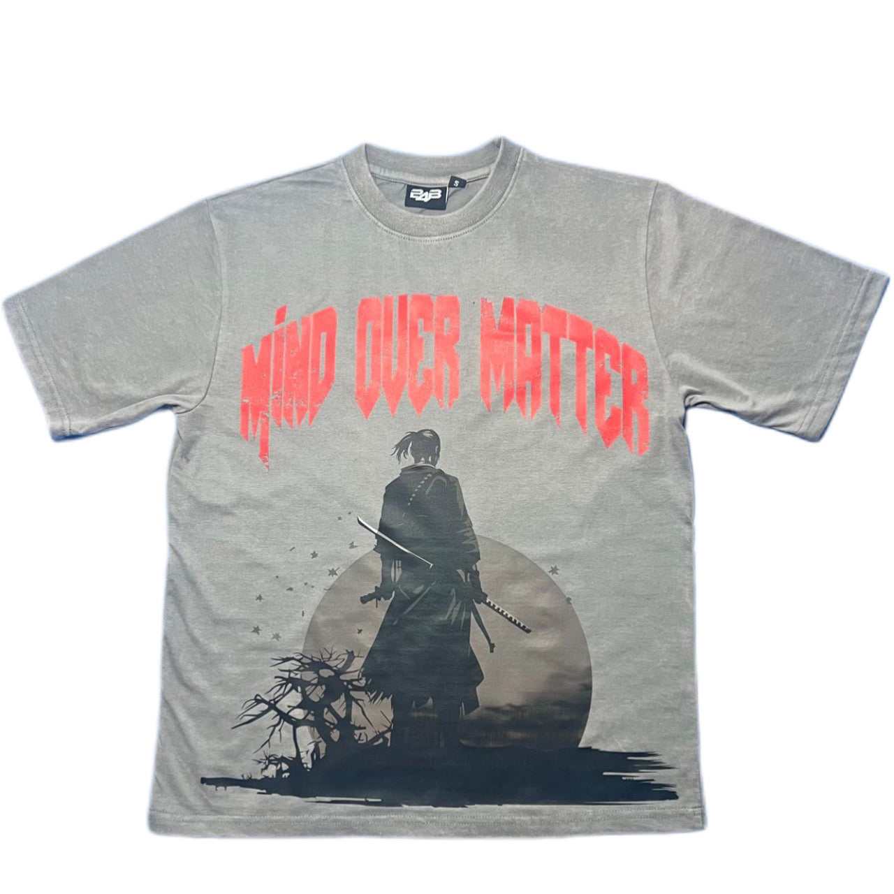 mind over matter gray tee